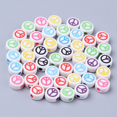 Opaque White Acrylic Beads X-MACR-S273-42-1