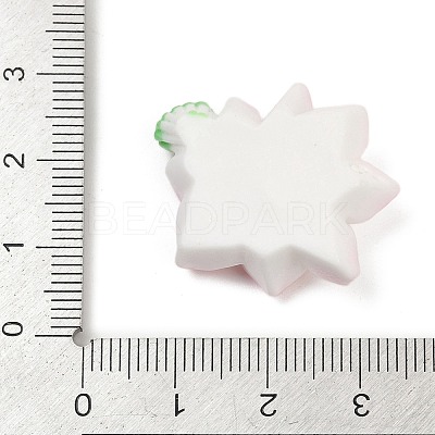 Opaque Resin Flowers Cabochons RESI-R463-02B-1