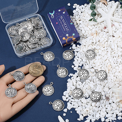 50Pcs Tibetan Style Alloy Pendants FIND-SC0021-16A-1