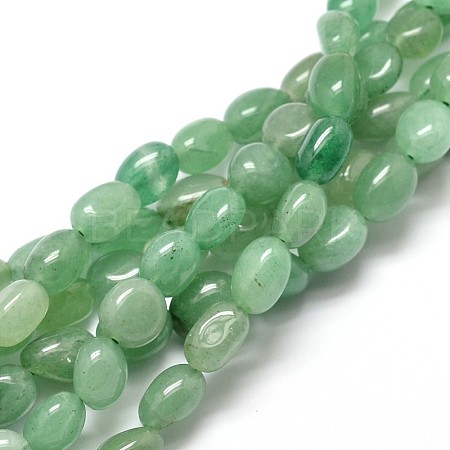 Natural Green Aventurine Gemstone Smooth Oval Bead Strands X-G-J335-26-1