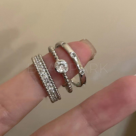 3Pcs Alloy with Rhinestone Cuff Rings FS-WGCB7EB-13-1