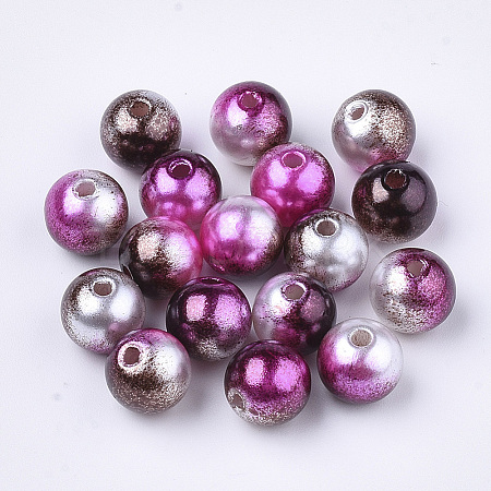 Rainbow ABS Plastic Imitation Pearl Beads LS-X-OACR-Q174-4mm-12-1