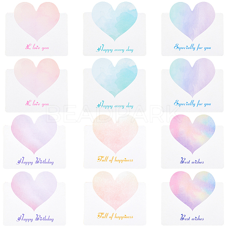 60Pcs 6 Colors Paper Greeting Cards DIY-GF0011-24-1