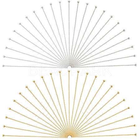 500Pcs 2 Colors Brass Ball Head Pins KK-SC0005-34-1