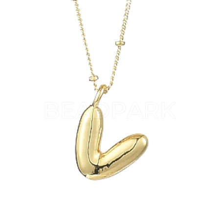 1Pc Initial Letter Brass Pendant Necklaces NJEW-YW0001-24V-1