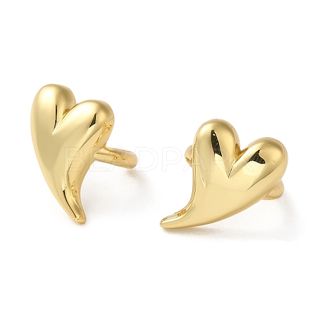 Rack Plating Brass Heart Cuff Earrings for Women EJEW-Z019-12G-1