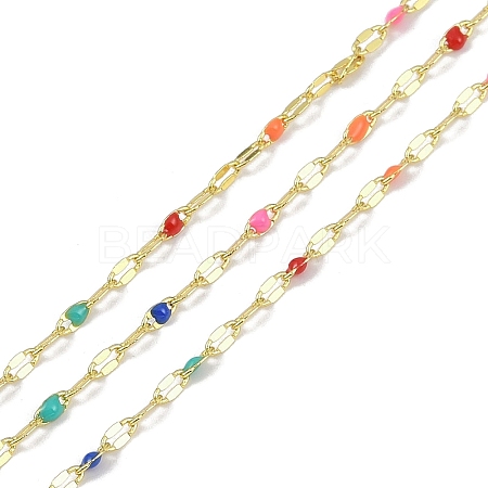 Rack Plating Brass Dapped Chains AJEW-Q153-03G-08-1