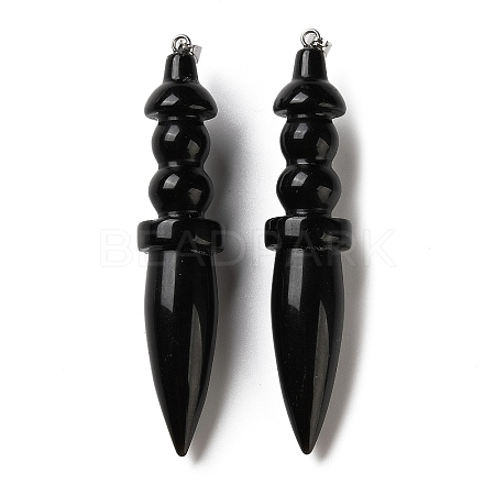 Natural Obsidian Big Pendants G-H338-03P-08-1