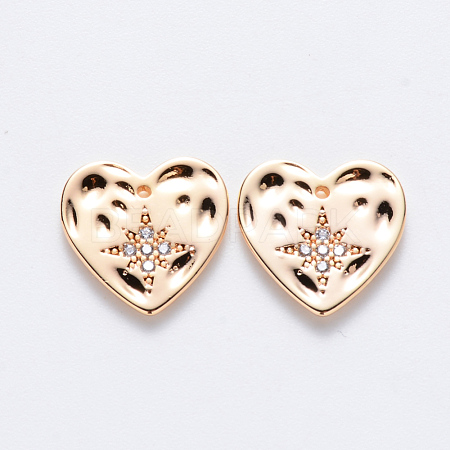 Brass Micro Pave Cubic Zirconia Charms KK-T049-044G-NF-1