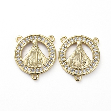 Brass Micro Pave Cubic Zirconia Chandelier Component Links ZIRC-G157-33G-1