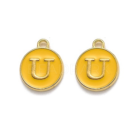 Golden Plated Alloy Enamel Charms ENAM-Q437-13U-1