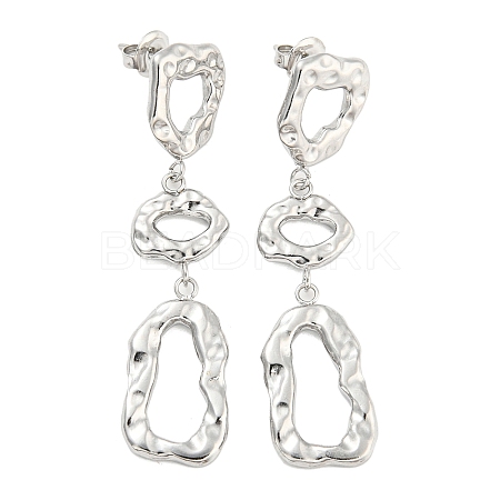 Non-Tarnish Hammered 304 Stainless Steel Stud Earrings EJEW-C067-21P-1