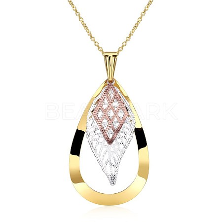 Fashion Brass Pendant Necklaces NJEW-BB23101-1