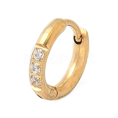 316 Stainless Steel Micro Pave Clear Cubic Zirconia Hoop Cartilage Earrings WG9FB89-07-1