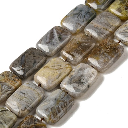 Natural Bamboo Leaf Agate Beads Strands G-NH0014-E01-01-1