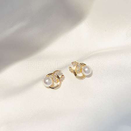 Alloy Rhinestone Stud Earrings FS-WGE0AD6-33-1