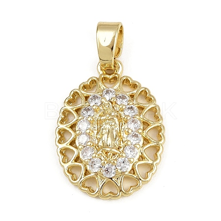 Brass Micro Pave Cubic Zirconia Pendants KK-D409-49G-05-1