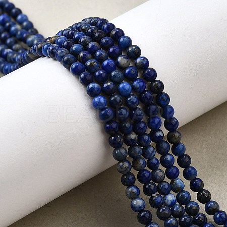Natural Lapis Lazuli Beads Strands G-L621-B10-4mm-AB-1