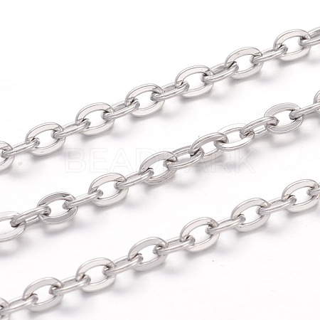 Tarnish Resistant 304 Stainless Steel Cable Chains CHS-K004-05P-0.6mm-1