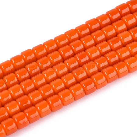 Opaque Solid Color Glass Beads Strands GLAA-N065-4x4mm-C03-1