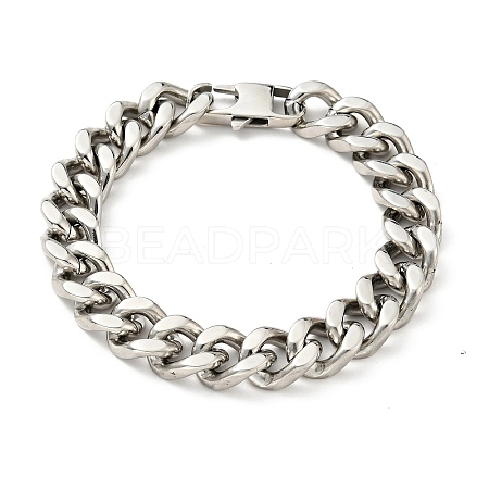 Non-Tarnish 201 Stainless Steel Curb Chain Bracelet for Men Women LS-BJEW-H550-06A-P-1