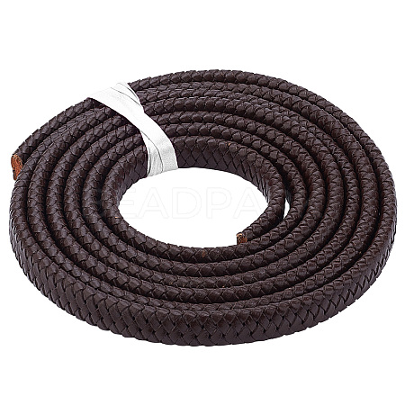 Flat Braided Leather Cord WL-WH0003-09A-1