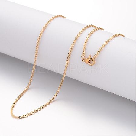 Ion Plating(IP) 304 Stainless Steel Necklace MAK-K004-14G-1