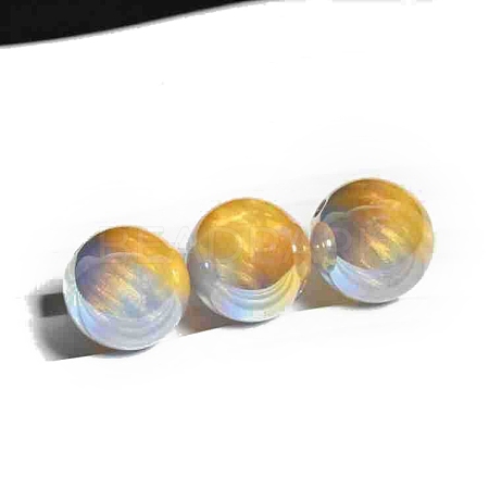 20Pcs Gradient Color & UV Plating Rainbow Iridescent Opaque Resin Beads PW-WG1BD98-01-1