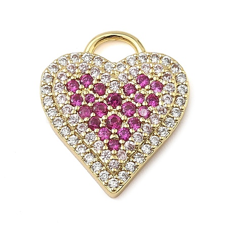 Brass Micro Pave Cubic Zirconia Pendants KK-I276-29G-04-1