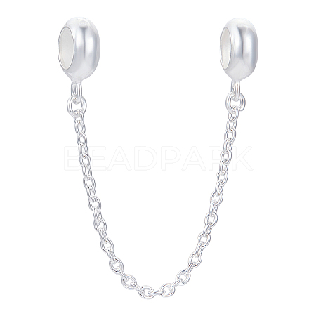 1Pc 925 Sterling Silver Chain Extenders STER-BC0003-04S-1
