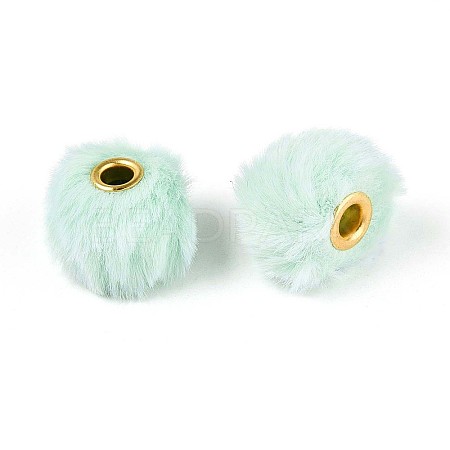 Imitation Rabbit Hair European Beads FIND-WH0126-574R-1