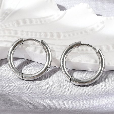 Tarnish Resistant 201 Stainless Steel Huggie Hoop Earrings Findings STAS-F149-33P-B-1