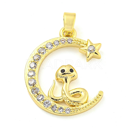 Brass Micro Pave Clear Cubic Zirconia Pendants FIND-Z044-03A-1