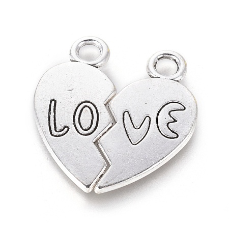 Valentines for Him Gift Ideas Tibetan Style Alloy Pendants TIBEP-A124084-AS-LF-1