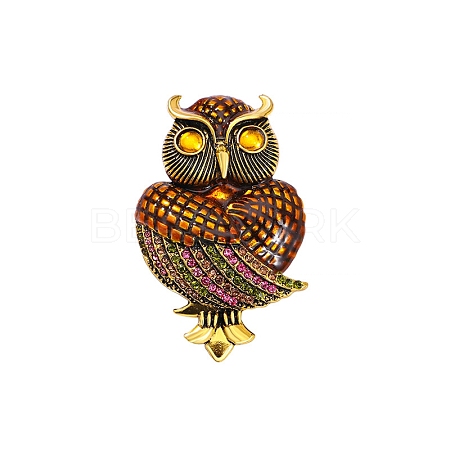 Owl Rhinestone Pins PW-WG93884-01-1