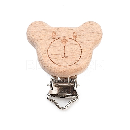 Beech Wood Pacifier Clip AJEW-M015-01B-1