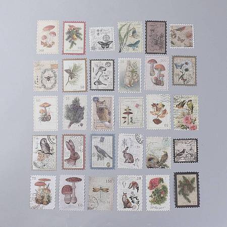 Vintage Postage Stamp Stickers Set DIY-B008-03B-1