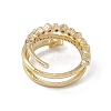 Clear Cubic Zirconia Arrow Open Cuff Ring RJEW-G276-09G-3