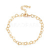 Brass Heart Link Chain Bracelets for Women BJEW-N032-08B-G-2