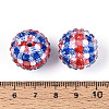 Independence Day Opaque Acrylic Round Beads OACR-T029-07C-3