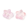 Transparent Spray Painted Frosted Glass Beads X2-GLAA-NH0003-01C-2