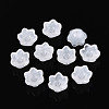 Transparent Spray Painted Glass Bead Caps A-GLAA-Q089-002A-003-1