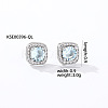 Elegant Zircon Square Stud Earrings for Women TY1635-10-1