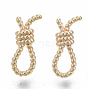 Brass Stud Earrings X-KK-S348-455-NF-2