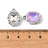 UV Plating Alloy Glass Pendants FIND-K032-33P-3