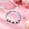 Adjustable Rhombus Natural Gemstone Braided Bracelets for Women BJEW-JB10993-01-2