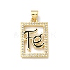 Brass Micro Pave Cubic Zirconia Pendants KK-P294-17G-02-1