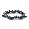 Natural Obsidian Chip Beads Stretch Bracelet for Women BJEW-AL00003-13-2