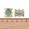 Brass Micro Pave Cubic Zirconia Multi-Strand Links with Mixed Natural Gemstone KK-Z096-02G-3