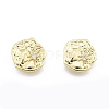 Ion Plating(IP) Brass Micro Pave Clear Cubic Zirconia Charms KK-C006-11G-2